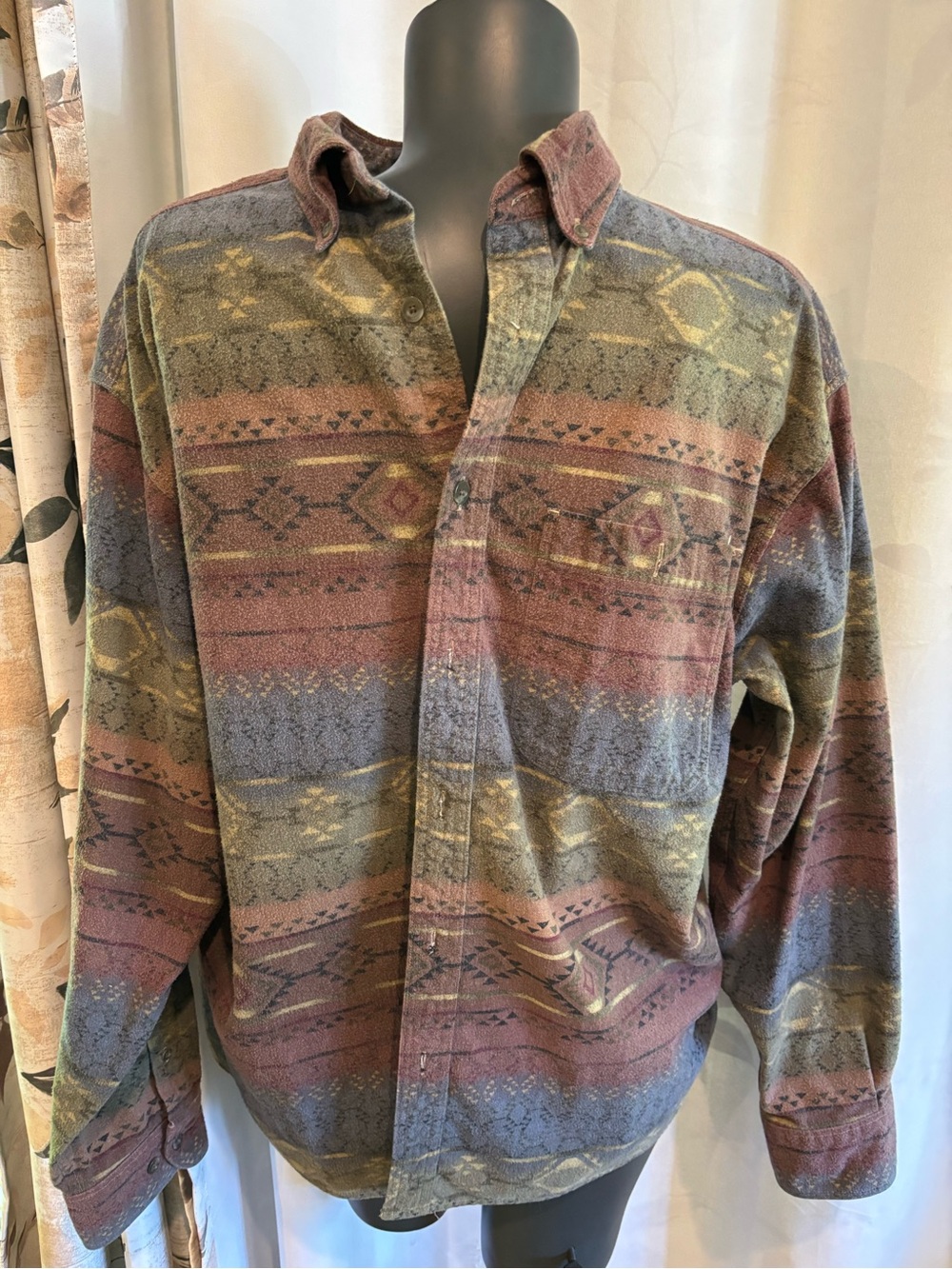 Cabela's Brown and Blue Deerskin Soft Chamois Jacket